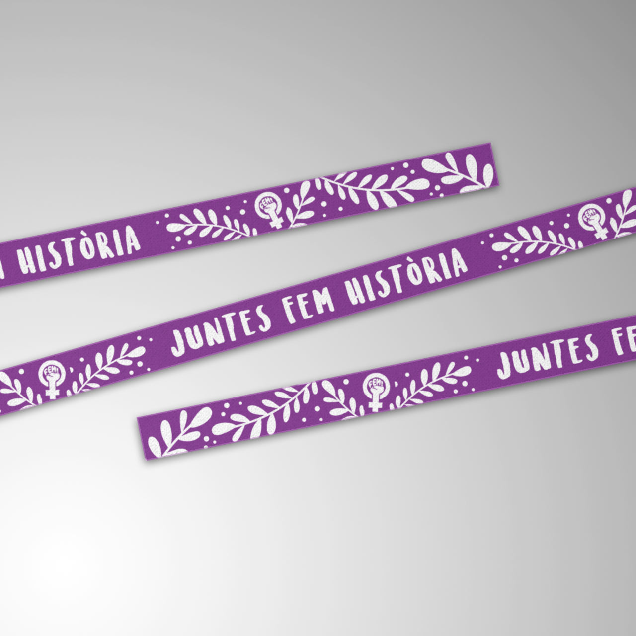 "Juntes fem Història". 8M Pack de 10 pulseras de tela
