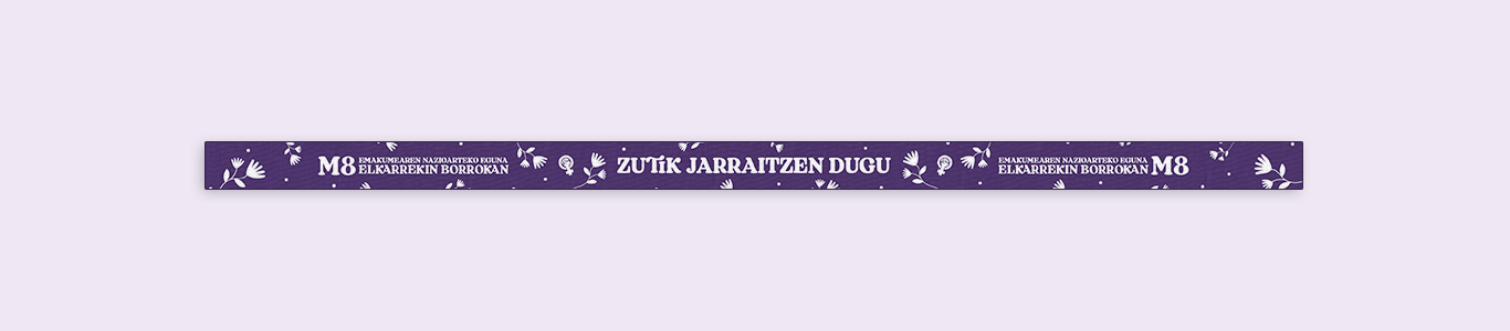 Pack 10 pulseras 8M 2023 | Zutik jarraitzen dugu, elkarrekin borrokan.