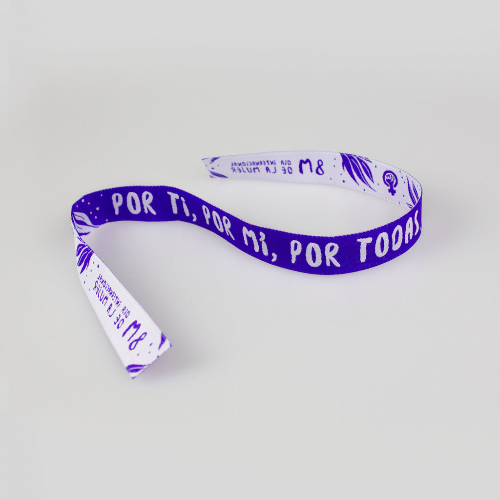 "Por ti, por mí, por todas" Pack 10 pulseras de tela